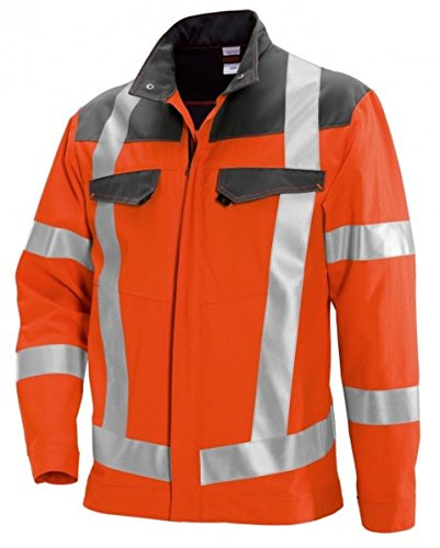 BP 2012-845-8653-56/58l Arbeitsjacke, Stehkragen, verdeckter Reißverschluss, 270,00 g/m² Stoffmischung, Warngelb/dunkelgrau, 56/58l