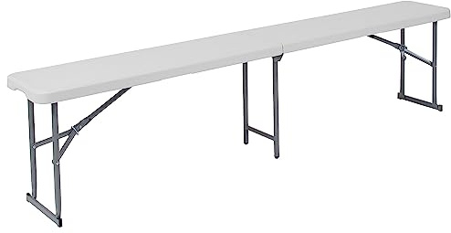 Flash Furniture Talbott 10.25''W x 71''L Bi-Fold Granite White Plastic Bench with Carrying Handle