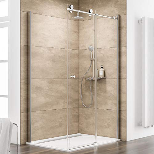 Schulte Duschkabine Master-Class Schiebetür + Seitenwand rechts, 140 x 90 cm, 200 cm, 8 mm Sicherheitsglas klar beschichtet, chrom-optik