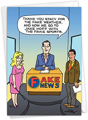 NobleWorks - 1 lustige Geburtstagskarte Cartoons - lustiger Comic-Humor, Notizkarte mit Umschlag - Fake News Report C4653BDG