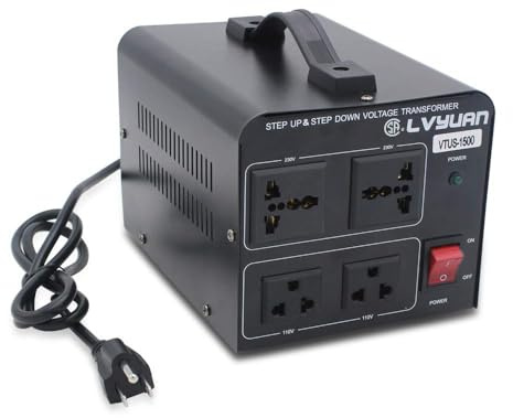 Cantonape Convertitore di tensione 1500 Watt Step Up/Down Converti da 110-120 Volt a 220-240 Volt e da 220-240 Volt a 110-120 Volt con 2 prese USA, 2 prese universali