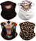 freesiom Lot de 4 Cache Cou Col Visage Couvre-Chef Bandana Tube Homme Femme Cagoule Tete de Mort Leopard Fleur Motif Tour de Cou Sport Moto Velo Protection Vintage Cadeau Pas Cher