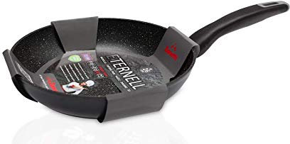 Zanetti, Padella Durapietra Black, Antiaderente, Adatta a Tutti i Piani Cottura, Incluso Induzione, Fondo Indeformabile, Rivestimento Alto Spessore, Manico Soft Touch, Diametro 26 cm