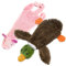 2-in-1 Quietschendes Hundespielzeug mit weichem, strapazierfähigem Stoff für kleine, mittlere und große Haustiere by Best Pet Supplies - Keine Füllung für das Spielen im Haus, Ente, Schwein, size L