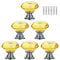 BOZONLI 6pcs 30mm Yellow Crystals Glass Drawer Knobs Cupboard Knobs Door Knobs Cabinet Handle Drawer Pull Handle with Screw