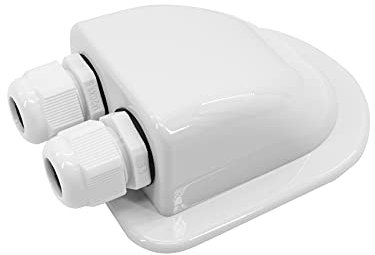 Zayin Solar Cable Entry Gland, ABS Double Connector Cable Gland (Round Hole), Waterproof Photovoltaic Cover for Solar Panels, Boats, Yacht, RV Roofs-White