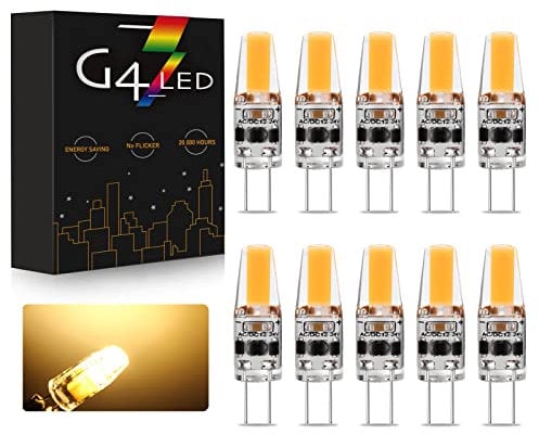 G4 LED Lampen, 3W G4 LED Birnen Warmweiß 3000K 270LM, Ersatz für 30W Halogenlampen, AC/DC 12-24V, Dimmbar Kein Flackern, 10er Pack