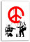 Printistico Leinwandbild Peace Frieden - Sozialkritik Street-Art Banksy - Moderner Kunstdruck Canvas, Wohnzimmer, Inneneinrichtung Deko