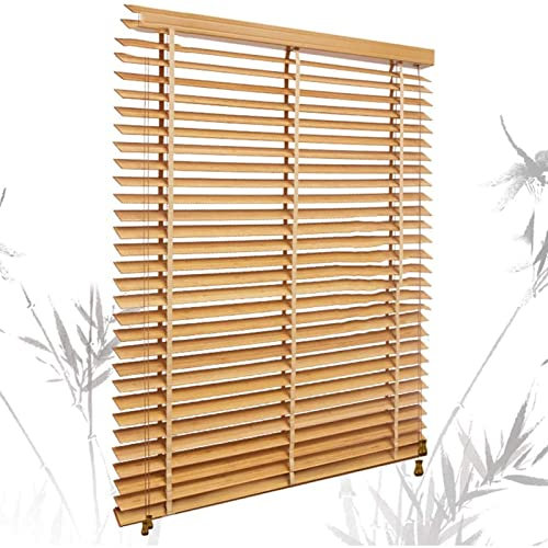 Holz Jalousie Jalousette,Sonnenschutz und Sichtschutz Rollo, Raffrollo Bambus,Verdunklungsrollo Bambusrollo,Anti-UV,Schalusie Jalousette,Für Büro,Bad,Wohnzimmer (70x120cm/28x47in)