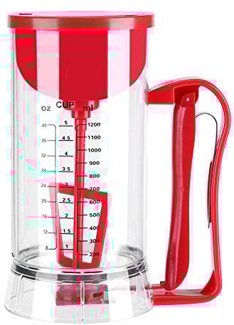 Dispenser per Pastella per Pancake, Frullatore Elettrico, Dosatore per Pancake e Pancake, capacità 1200 Ml, Comodo per Cuocere Cupcakes, Muffin, Pancake, Ciambelle
