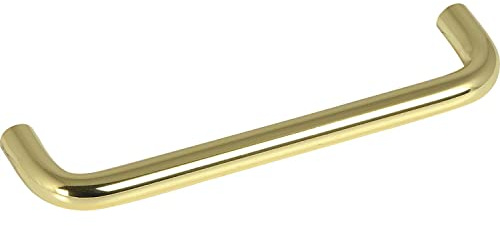 OBF 72 1344 02 Grimme Griff Sulis Möbelgriff, ø 10 mm, Breite 138 mm Schubladengriff Stahl vermessingt, Silber, Lochabstand 128 mm