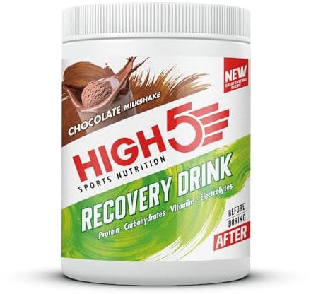 HIGH5 Recovery Drink - Carbohydrate and Whey Protein Powder (20g) for Muscle Recovery with Electrolytes Powder - Fast-Absorbing Post Workout Shake (Chocolate Milkshake, 450g - 9 Servings)