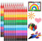 YeahBoom Wachsmalstifte,24PCS Stapelbare Buntstifte kinder,Wachsmalstifte Set,Spitzen Kreide Buntstifte,Regenbogen Stifte,Farbwechselstift,ideal als mitgebsel kindergeburtstag,Ostergeschenke Kinder