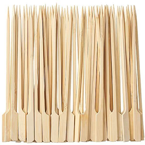 Wooden Bamboo Skewers for Kebabs, Cocktail Sticks, Barbeque Skewers, Party Food, Fondue, Fruit, Chocolate Fountains, Buffets, BBQ Accessories Indoor and Outdoor Dining: Paddle Style (15cm 1000 Pack)