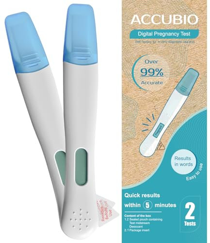 ACCUBIO Digitaler Schwangerschaftstest Erstreaktion Frühschwangerschaftstest, HCG-Fruchtbarkeitstest, Schnellerkennung zu Hause, über 99% genau, Ergebnis in Worten innerhalb von 5 Minuten 2 Test