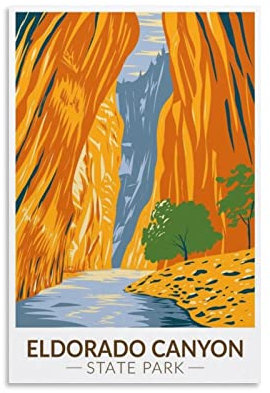 ONOTIO Eldorado Canyon State Park Vintage Reiseposter Landschaft 20 x 30 cm Wandkunst Bild Kunstdruck Leinwand Kunst Poster Moderne Familie Schlafzimmer Dekor Poster