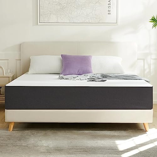 IZTOSS Luxe Matelas 160x200 - Épaisseur 25cm - Mousse - Confort Mi-Ferme - Blanc + Gris