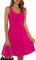 Missufe Mini Robe d'été pour Femme Rockabilly Robe décontractée Robe Patineuse Courte Robe débardeur, Rose, XS