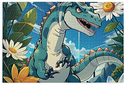 Niedliches Dinosaurier-Puzzle 1000 Teile Erwachsene Puzzle Puzzle Spiele Wohnkultur (74,9 x 50 cm)