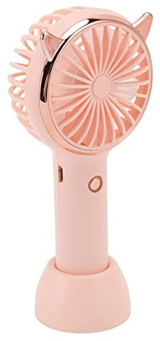 Ventilateur Portatif Oreilles de Chat, Mini Ventilateur de Chargement USB à 3 Niveaux pour les Voyages en Plein Air (Rose)