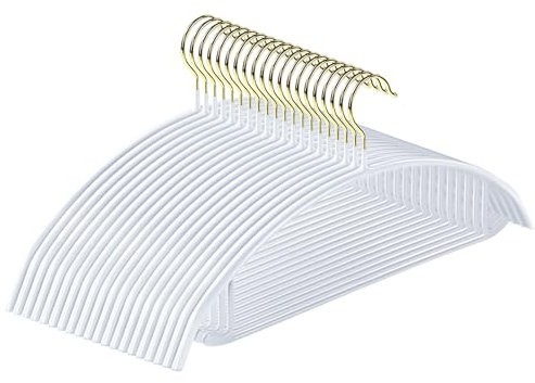 MOPALL Kleiderbügel 20 Stück, rutschfeste Kleiderbügel, keine Schulterstoß, 41,9 cm breit, langlebig und stark, für Hemden, Mantel, Kleid, Rock, Anzugbügel mit Hosenstange für Wäsche und den täglichen