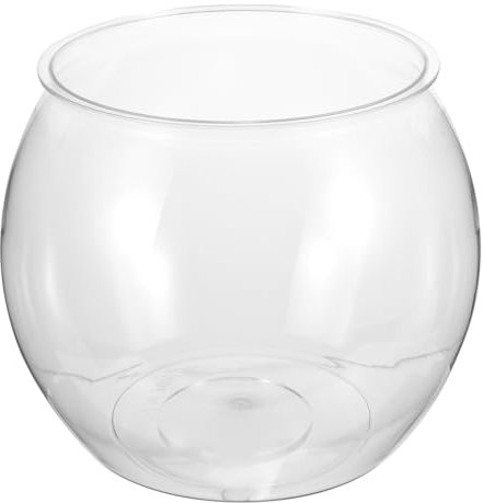 FRCOLOR Transparentes Aquarium Fischbehälter Betta-Fischschale Schildkröten Dekoratives Esstischdekoration Durchsichtiges Fischglas aus Kunststoff Desktop Mini