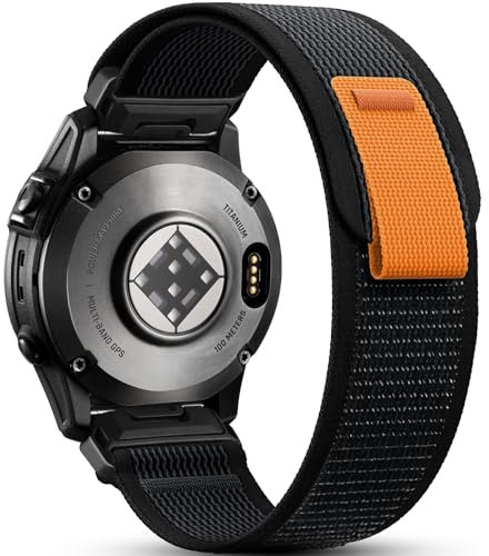 Easuny 22mm Uhrenarmband Kompatible mit Fenix 6 Pro/Fenix 7/Fenix 6 Armband, Nylon QuickFit Sport Wrist Band für Forerunner 945/965/Instinct/Instinct 2/Instinct 2 Solar,Schwarz