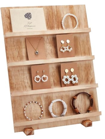 PH PandaHall Schmuckständer Aus Holz Mit 4 Etage Ohrring Ausstellungsständer Abnehmbare Vitrine Einzelhandels Schmuck Display Kartenhalter Für Den Verkauf von Handwerklichem Schmuck