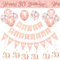 30th BIrthday Decorations for Women-Rose Gold 30th Birthday Banners for Her,Happy 30th Birthday Party Decor Include Banner Bunting Hanging Swirls Triangle Flags Confetti Latex Balloons