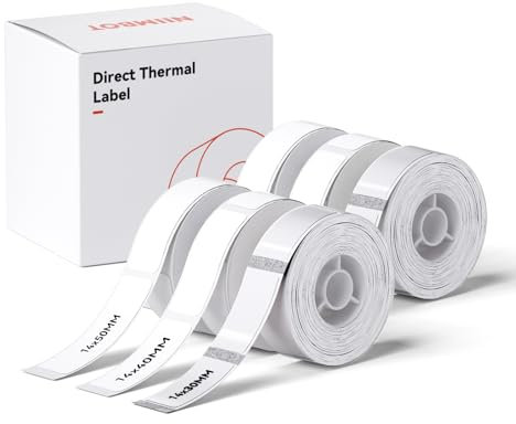 NIIMBOT Etiketten Selbstklebend, 14 x 30mm, 14 x 40mm, 14 x 50mm (Je 2 Rollen), Thermo Etikettenband, Kompatibel Mit D110 D11 D101 Etikettendrucker, 6 Rollen