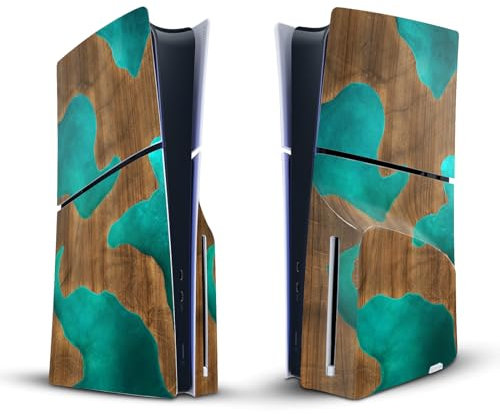 Head Case Designs sous Licence Officielle Alyn Spiller Bois et Résine Aqua Mix Art Vinyle Autocollant De Jeu Peau Autocollant Compatible avec Sony PlayStation 5 PS5 Slim Disc Edition Console