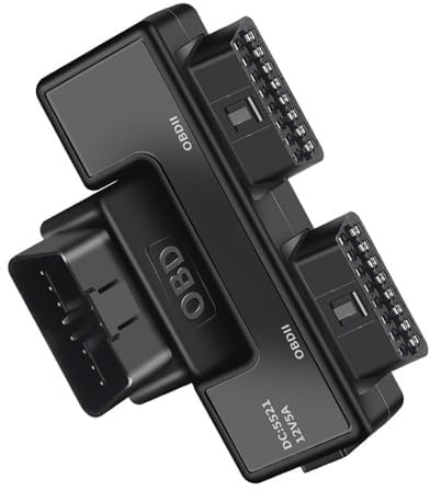 CENPEK OBD2-OBDII-Splitter, 16-polig, OBD II mit DC-Schnittstelle für Hochgeschwindigkeitsübertragung, 1 Stecker auf 2 Buchsen, universell für alle OBD2-Fahrzeuge