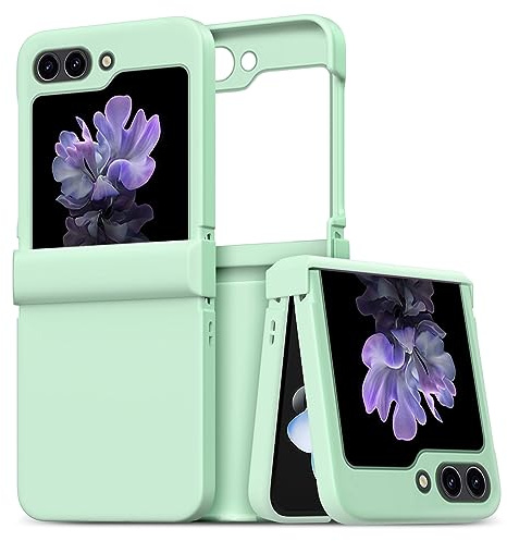 ZCDAYE Case for Samsung Galaxy Z Flip 6, Silky Touch Foldable Flip Phone Case, Shockproof Protective Phone Cover for Samsung Z Flip 6, Light Green