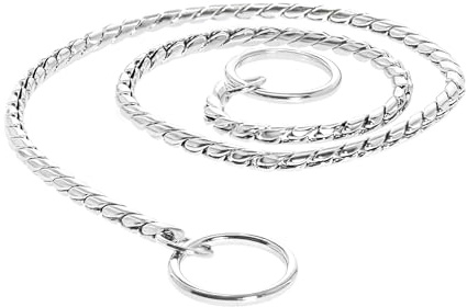Record - Hundehalsband mit Dicker Schlangenkette – mit Hakenring – aus verchromtem Messing – Größe 3XL – 0,5 cm – Länge 75 cm