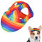 JRYGAC Hundemütze mit Elastischen Ohrlöchern, Einstellbar Sonnenschutz Hund Hunde Cap, Familienhüte Hundecap, Sommer Reise Hunde Kappe Hunde Hut für Hunde Haustiere Welpen (Regenbogenfarben)
