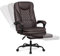 DoChair Bürostuhl ergonomischer Schreibtischstuhl 140°mit Fußstütze Kopfstütze Wippfunktion Drehstuhl Chefsessel Kunstleder 150KG, Kaffee