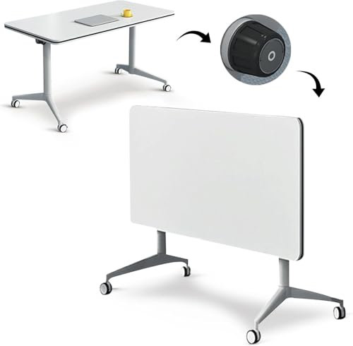 Moderner Konferenzraumtisch mit Klappdeckel, rechteckiger Besprechungstisch, quadratischer Metallrahmen, Schreibtisch für Home Office