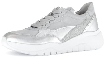 Gabor Damen Low-Top Sneaker, Frauen Halbschuhe,Best Fitting,dad Shoes,straßenschuhe,Strassenschuhe,Sportschuhe,Silber Kombi,42.5 EU / 8.5 UK
