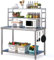 UNIONLINE Stainless Steel Table with 2 Layer Top Shelf,Commercial Catering Tables Undershelf, Food Prep Workbench for Outdoor Kitchen Pizza Oven 122x61x138 cm