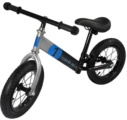 Lemodo Laufrad, Lauflernrad blau mit Luftreifen, Kinderlaufrad ab 2 Jahre, 12-Zoll Luft-Räder, Kinder Fahrzeug höhenverstellbar, Balance Bike, max. Belastung 50kg