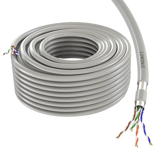 Lumonic LAN Netzwerkkabel 50m | LAN Kabel CAT6 F/UTP | Patchkabel Flexibel 4X 2X AWG26/7 (verseilt) | 250MHz 10 Gbit/s Ethernet