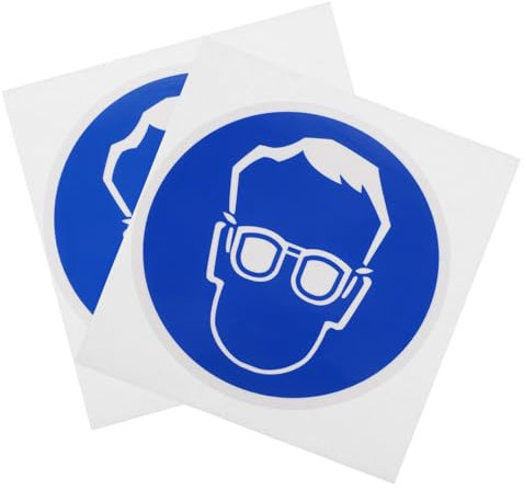CIYODO 2stücke Selbstklebende Sicherheitsaufkleber Für Schutzbrillen Tragen Von Schutzbrillen Im Industriellen Robust Und Langlebig Durchmesser
