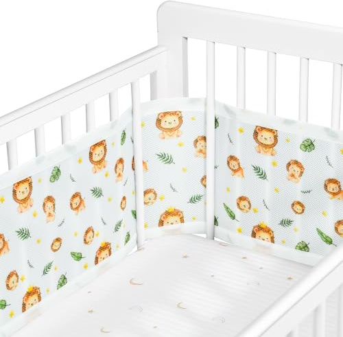 Sageky Verstellbarer Baby-Netzbettgitter – Abnehmbar, Waschbar, Tragbar, 3D-Atmungsaktiver, Stoßfester Schutzgitter für Neugeborene für alle Jahreszeiten