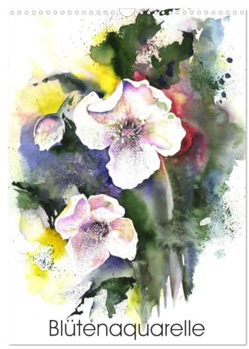 Blütenaquarelle (Wandkalender 2026 DIN A3 hoch), CALVENDO Monatskalender: Mit zarten Aquarellblüten durch das Jahr (CALVENDO Kunst)