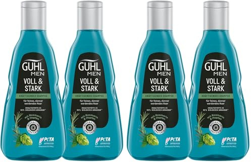 Guhl Men Vorteilspack Voll & Stark - Inhalt: 2x 250 ml Shampoo - Haartyp: dünn, fein, dünner werdend - Mit Hopfen und Koffein (Packung mit 2)