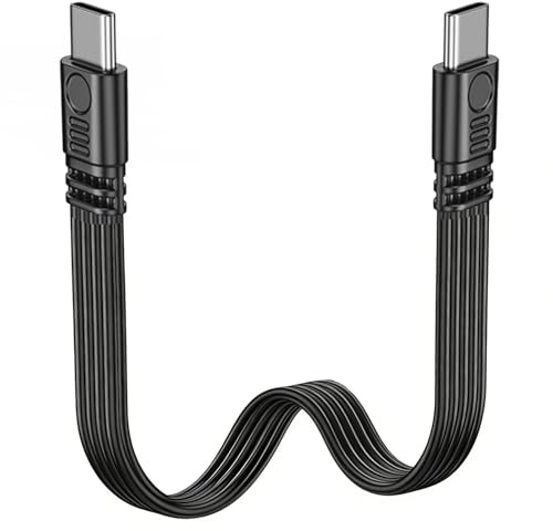 Flomiara USB-C to USB-C Short FPC Ribbon Cable 10cm, Ultra Flexible Flat Type-C Charging Lead, Straight to Straight Connector for Tablet Laptop Phone Controller Gimbal DJI, 66W PD Fast Charging
