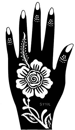JUSTFOX - Henna Tattoo Schablone für die linke Hand