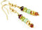 Ohrringe, Ohrhänger mit Aventurin, Granat, Peridot und vergoldetem 925er Silber, Geschenk