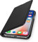 WIIUKA Echt Ledertasche - TRAVEL - für Apple iPhone XS MAX mit Kartenfach, kabelloses Laden Qi, extra Dünn, Tasche Schwarz, Leder Hülle kompatibel mit iPhone XS MAX
