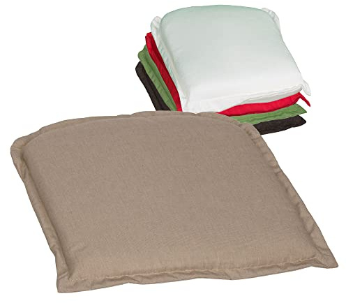 Beo Sitzkissen Gartenstuhl 50x50 | Made in EU | Reißfestes Stuhlkissen Outdoor ohne Ausbleichen | Sitzkissen Stuhl hautfreundlich & waschbar | Atmungsaktives Sitzpolster Gartenstuhl in Beige